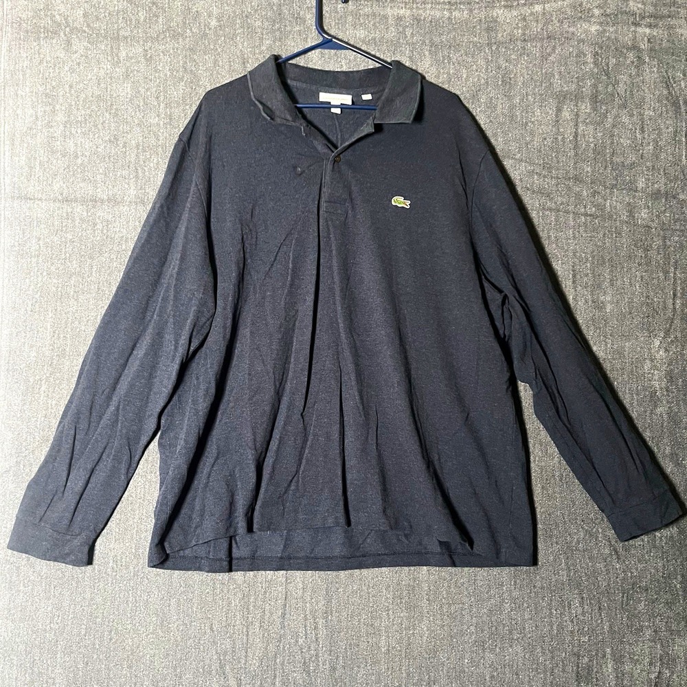 Lacoste Classic Fit Polo Shirt Mens 3XL Navy Blue Long Sleeve Cotton Crocodile